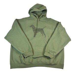 ThisWear Mens Labrador Retriever Word Art Graphic Hoodie Olive Green 3XL
